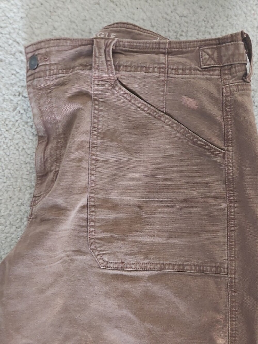 American Eagle Rust-Brown High-Rise Wide Leg Pants - Picture 3 of 4